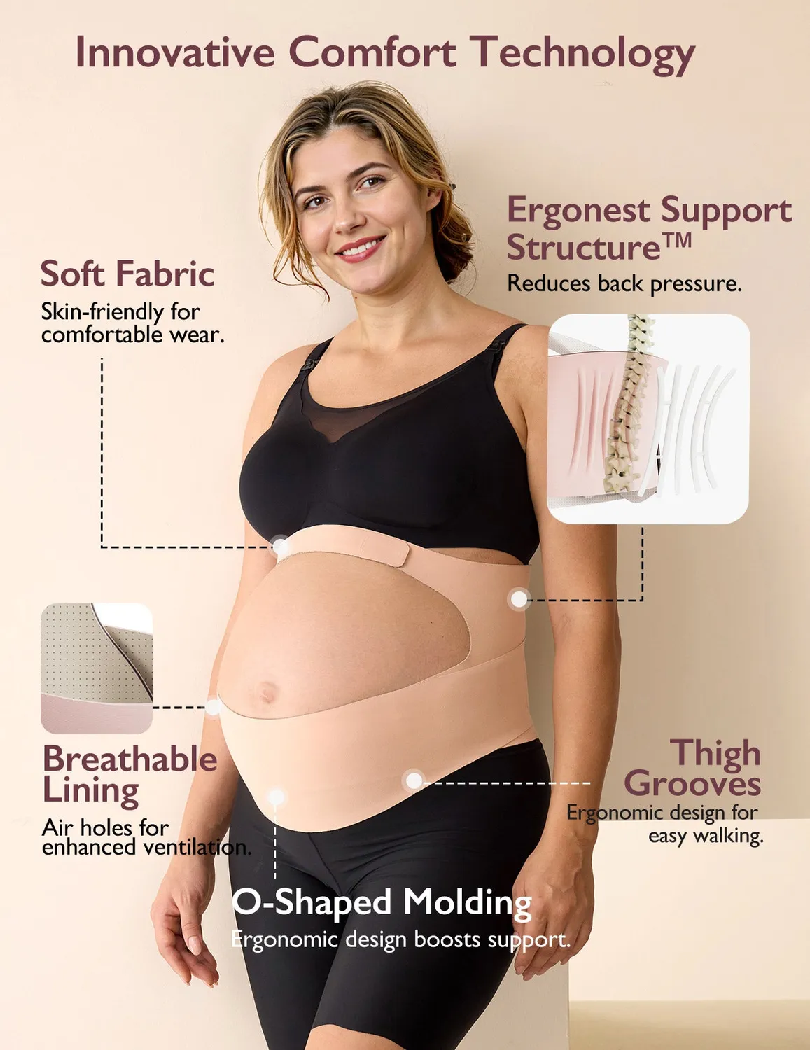 Momcozy Ergonest BumpEase Ζώνη Εγκυμοσύνης με Στήριξη