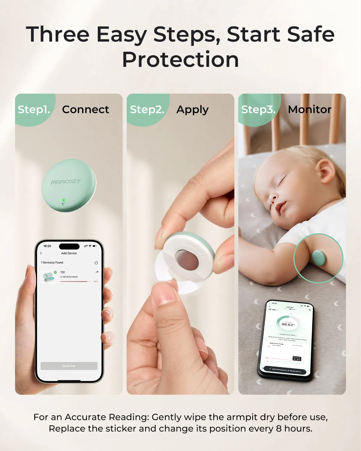 Momcozy έξυπνο βρεφικό θερμόμετρο με εφαρμογή