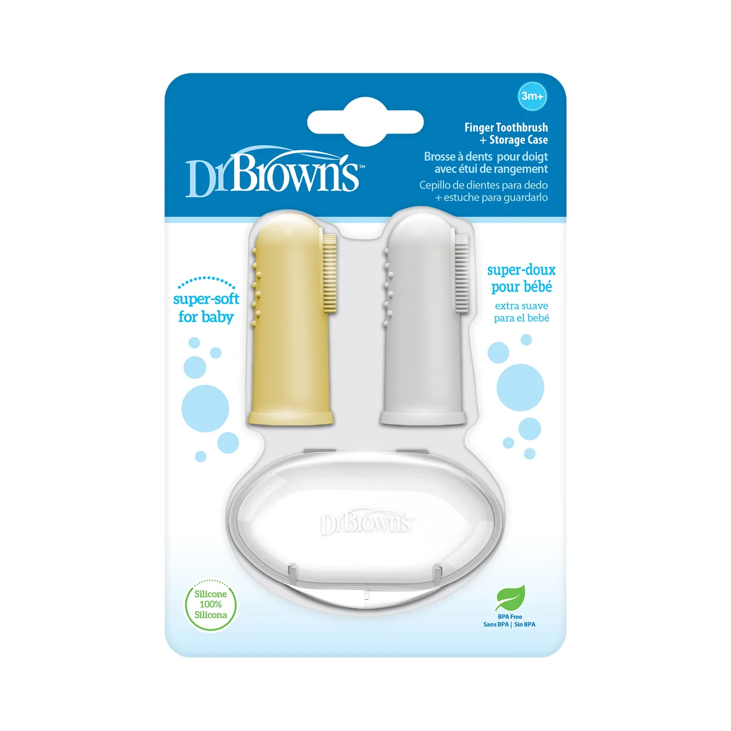 Dr Brown's Δακτυλική Οδοντόβουρτσα Σιλικόνης με Θήκη