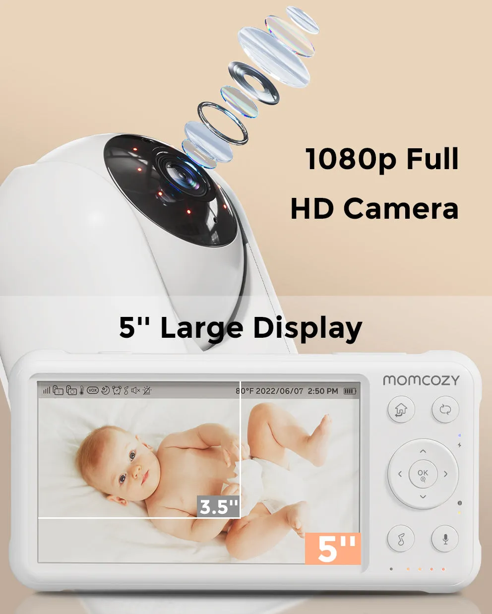 Momcozy σετ μόνιτορ μωρού και λευκού ήχου
