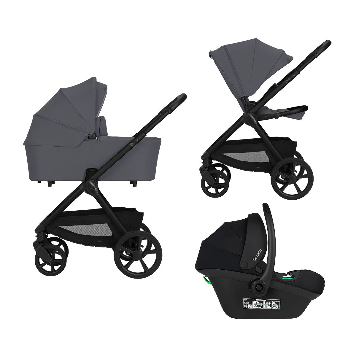 Lionelo Carmine 3-in-1 καρότσι με αερισμό
