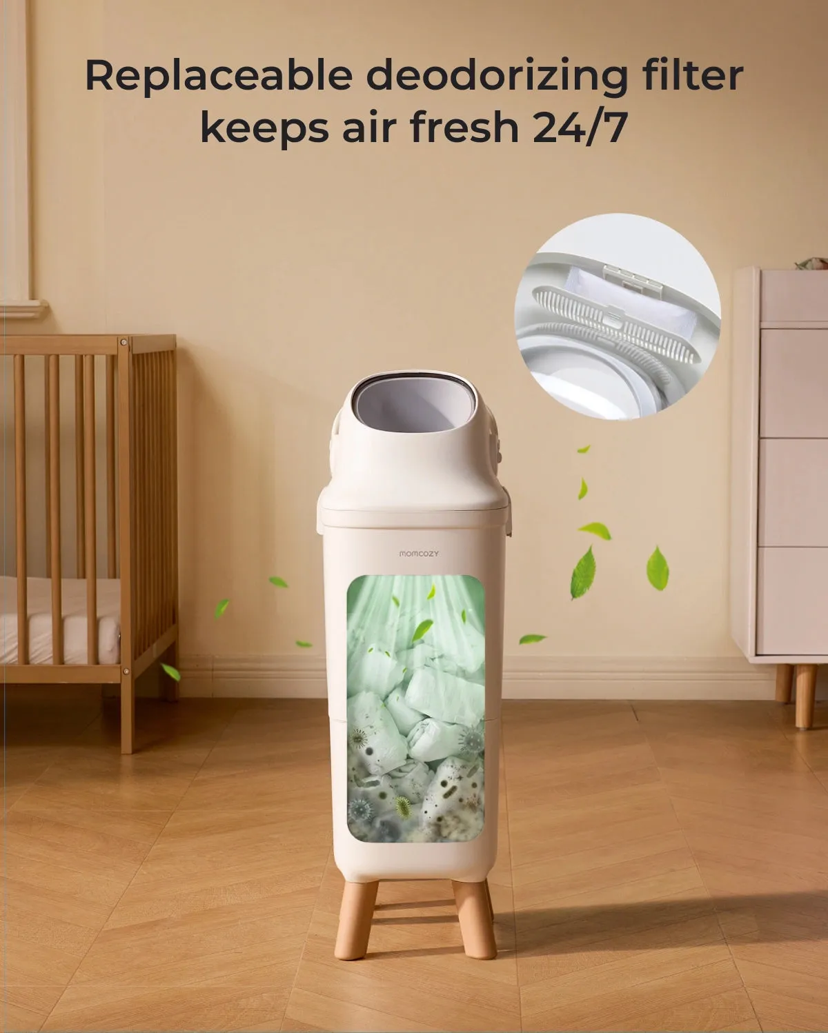 Momcozy κάδος για πάνες σετ με 45 σακούλες αποσμητικά