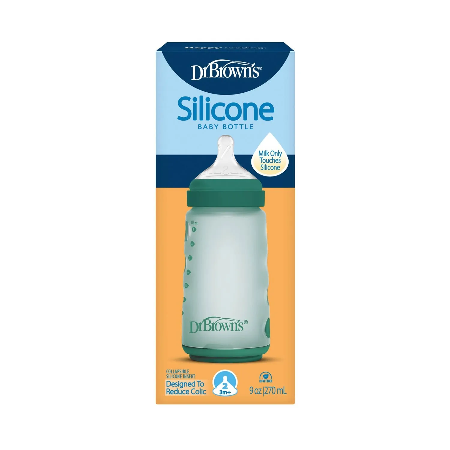 Dr Brown's Silicone Baby Bottle μπιμπερό σιλικόνης κατά των κολικών