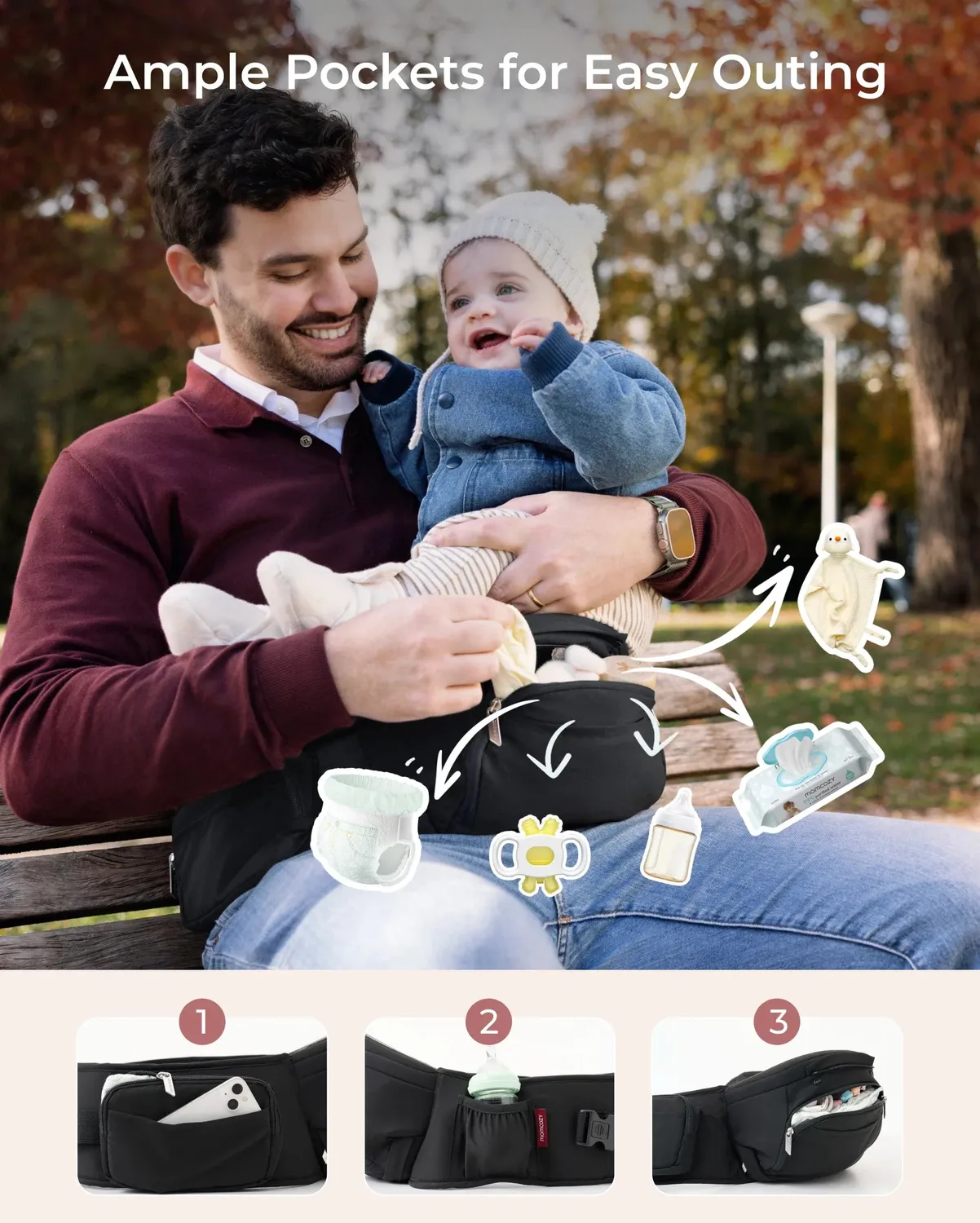 Momcozy 2-in-1 Hip Seat μάρσιπος με κάθισμα
