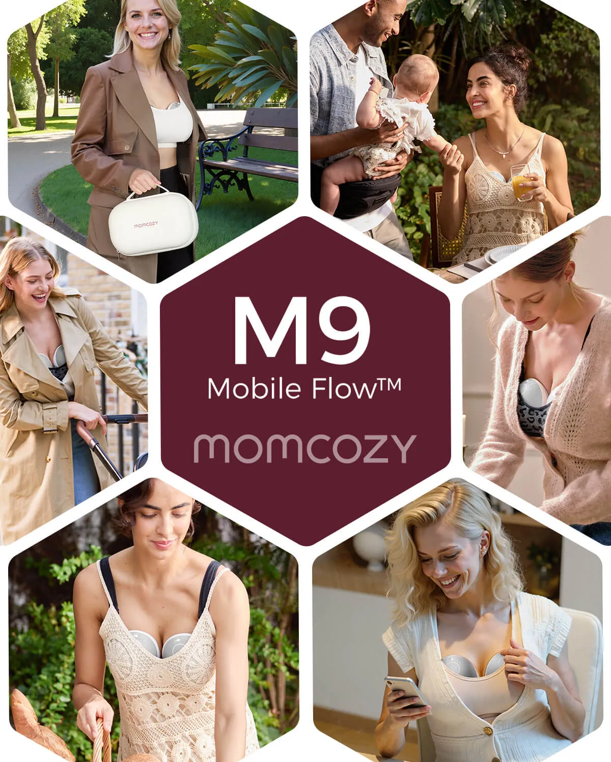 Momcozy Mobile Flow M9 θήλαστρο με 120 σακουλάκια